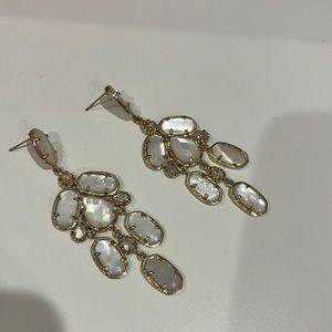 Kendra Scott white/pearl chandelier earrings